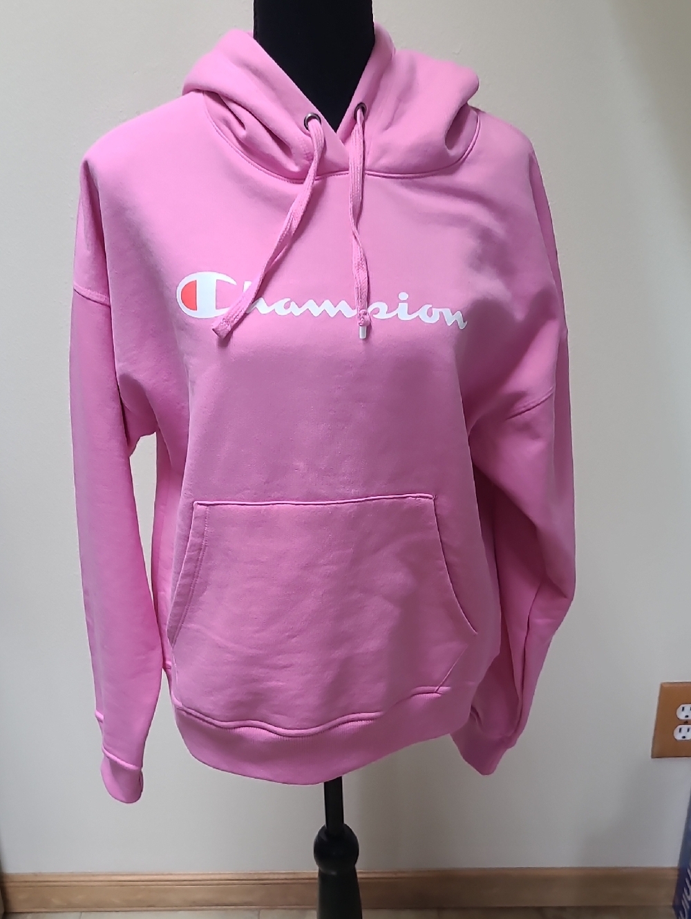 NWT Champion Pink Script Logo Hoodie